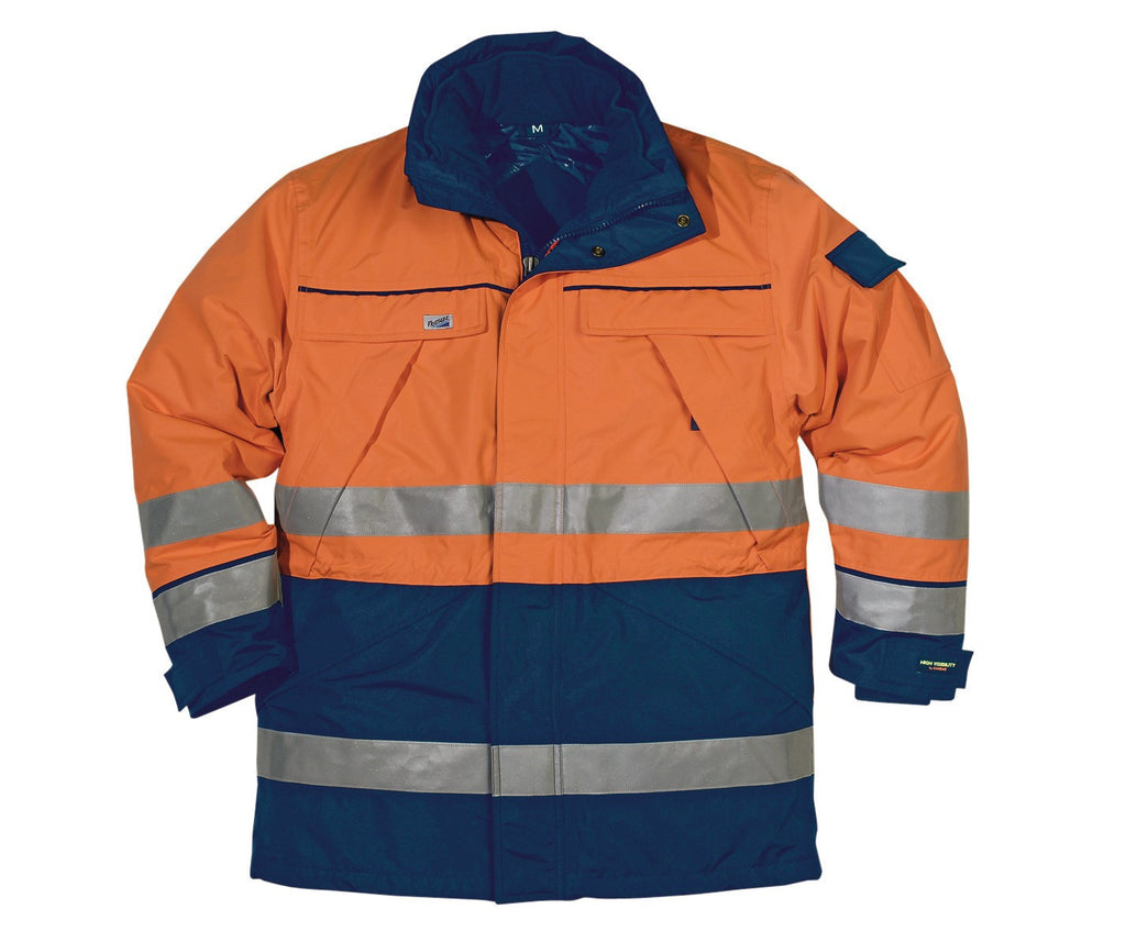 Fristads Airtech® Lined Parka Gt-461 Orange Navy By Specific Workwear