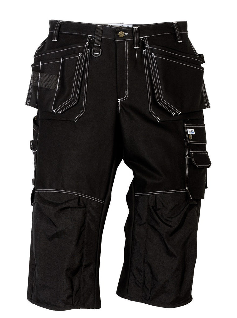 Fristads Kansas 100291 Crafts 3/4 Trousers Fas-283 Black By Specific Workwear