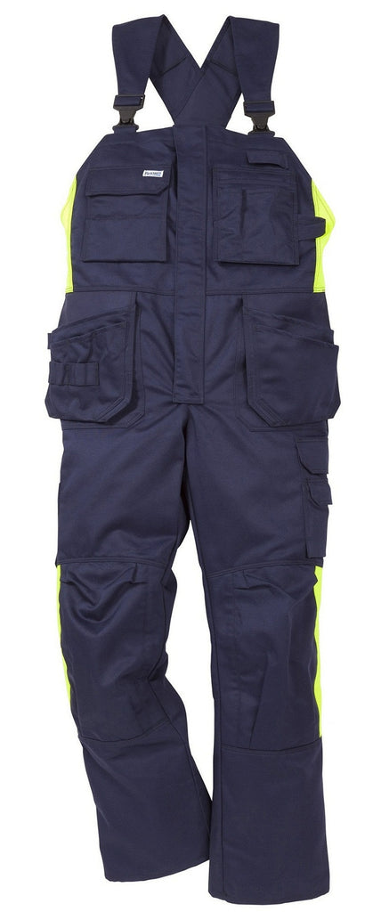Fristads Kansas 100328 Flam Bib & Brace Dark Navy Yellow By Specific Workwear