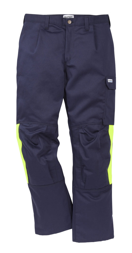 Fristads Kansas 100330 Flam Welding Trousers Dark Navy Yellow By Specific Workwear