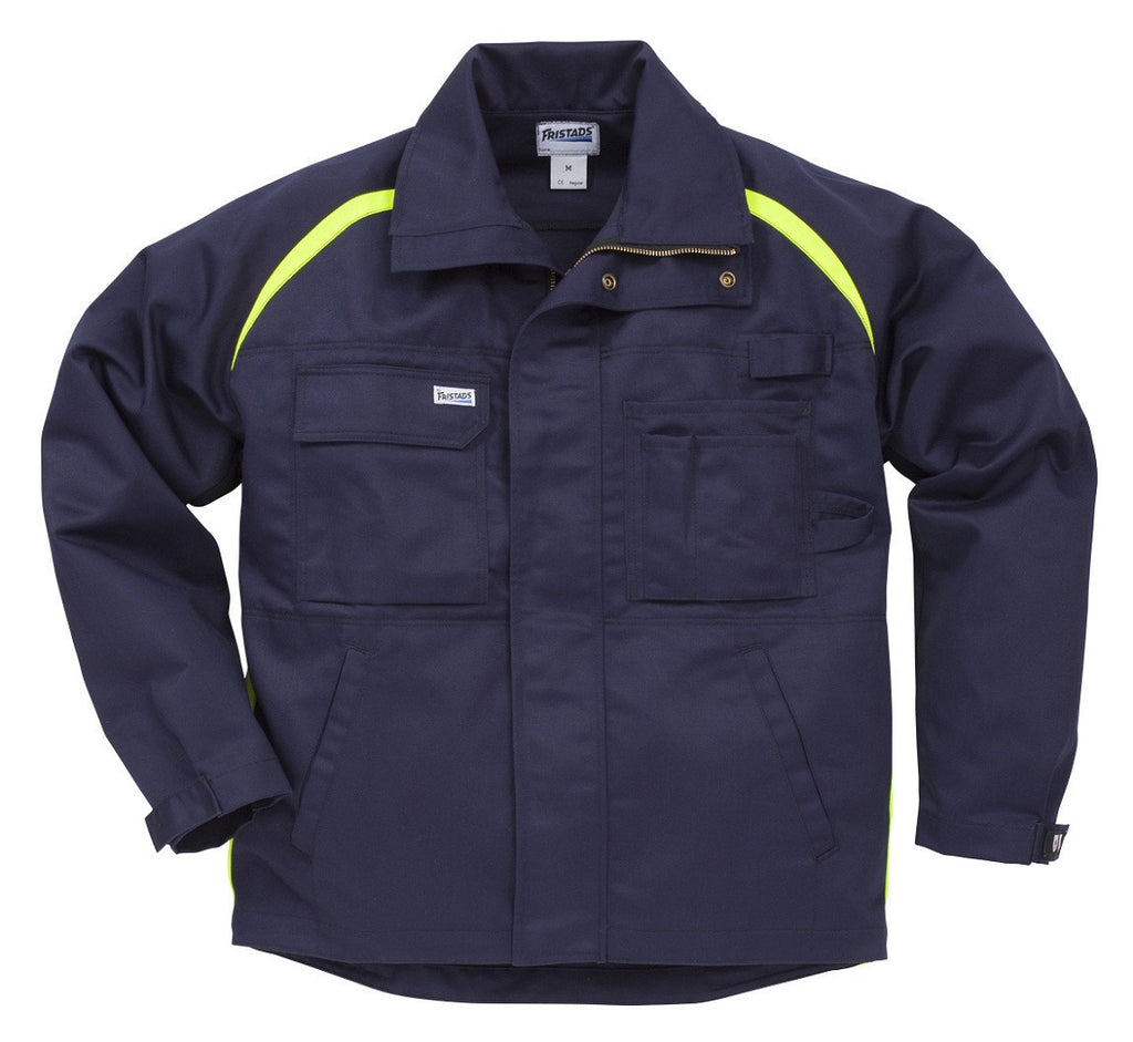 Fristads Kansas 100333 Flam Jacket Dark Navy Yellow By Specific Workwear