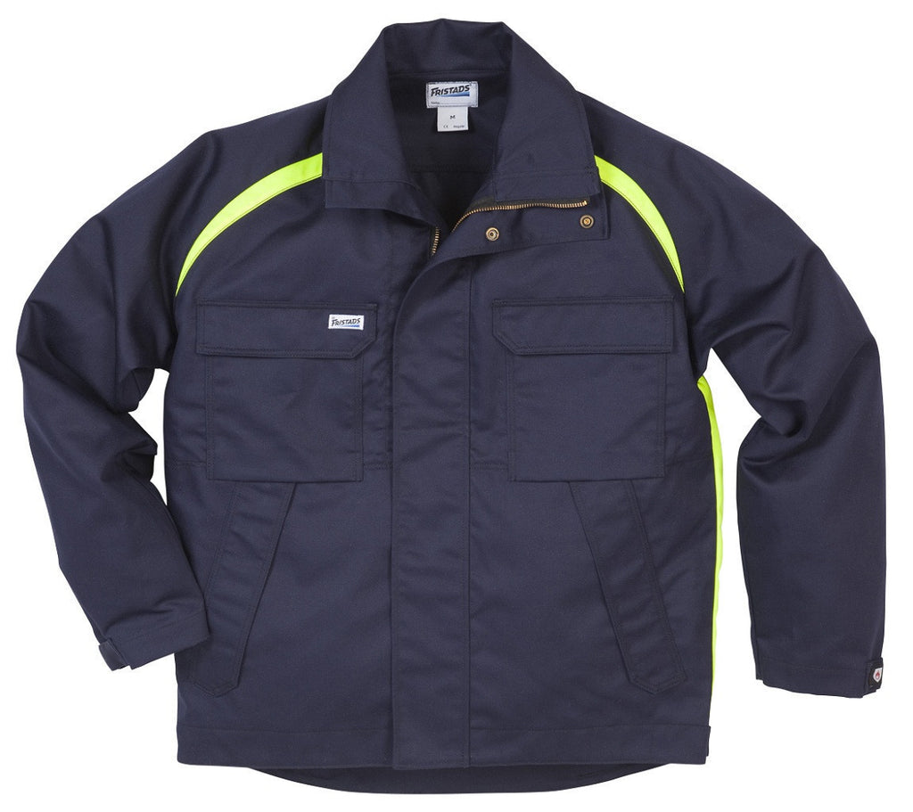 Fristads Kansas 100334 Flam Welding Jacket Dark Navy Yellow By Specific Workwear