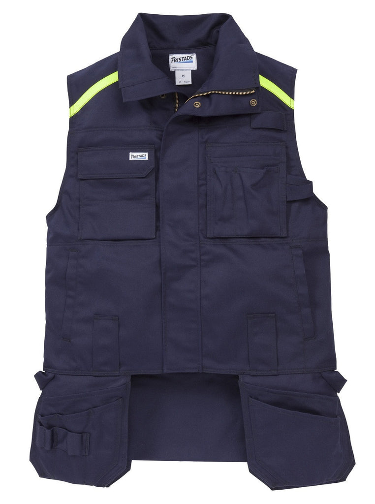 Fristads Kansas 100336 Flam Waistcoat Dark Navy Yellow By Specific Workwear