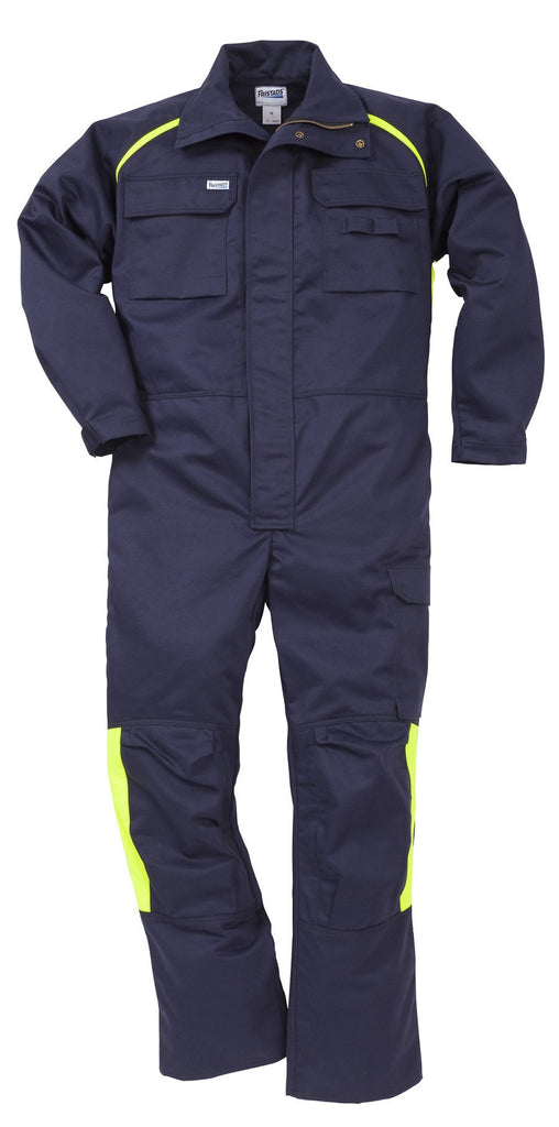 Fristads Kansas 100338 Flam Welding Coverall Dark Navy Yellow By Specific Workwear