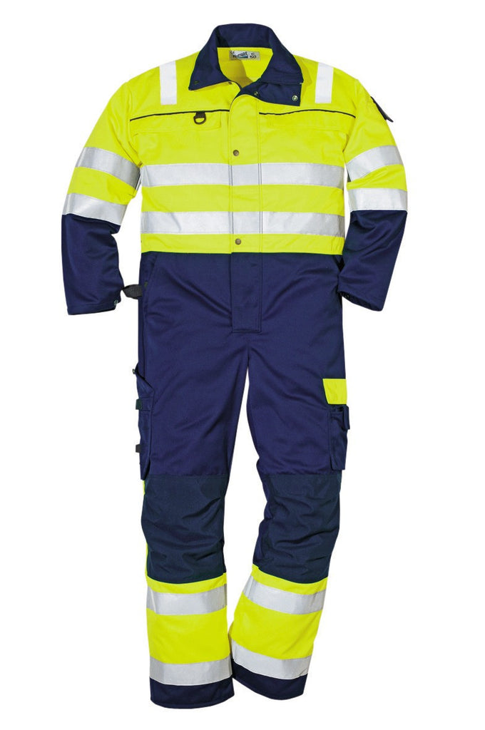 Fristads Kansas 100488 High Visibility Coveralls Yellow  Navy By Specific Workwear