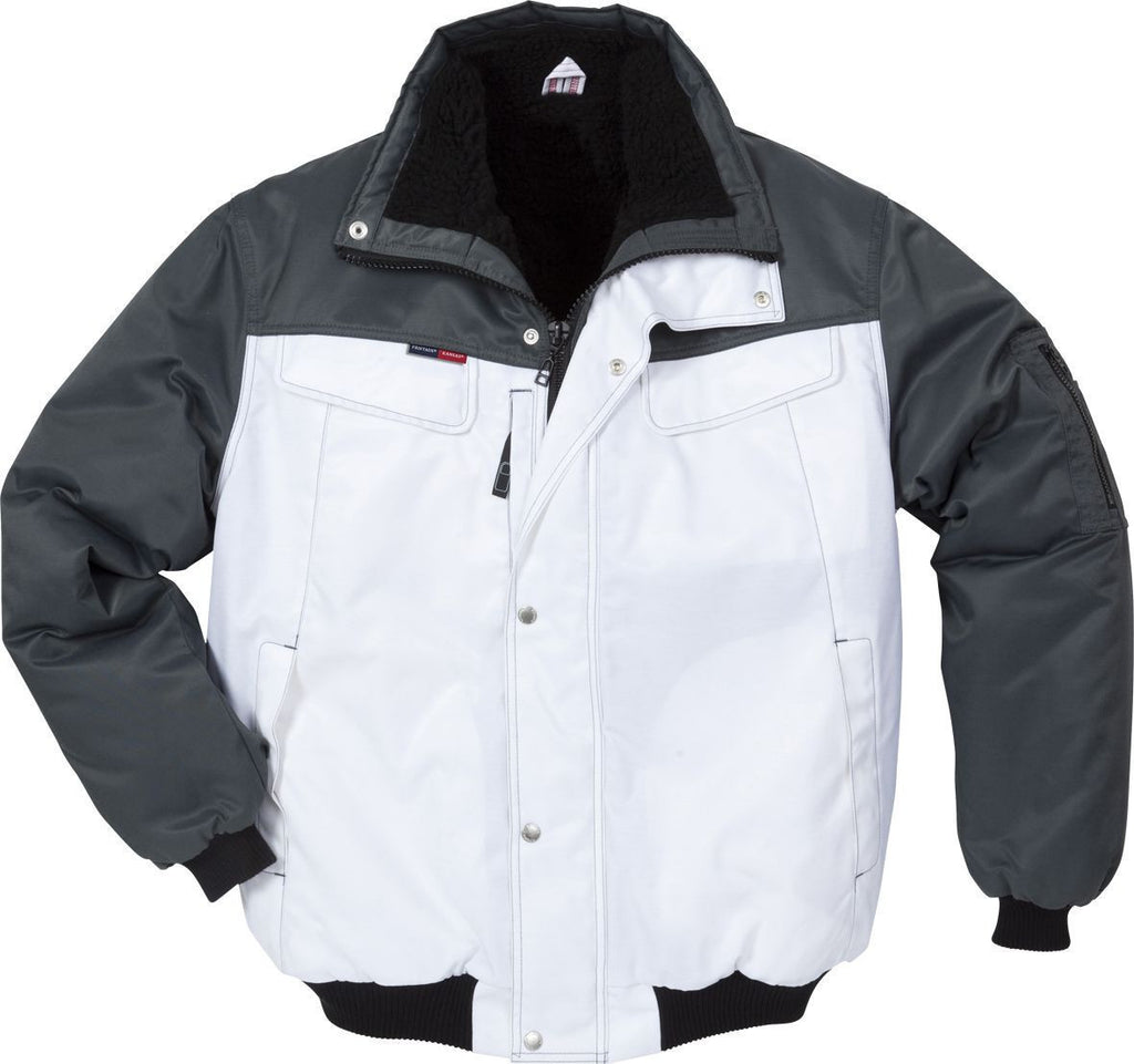 Fristads Kansas 100809 Icon Pilot Jacket White Grey By Specific Workwear