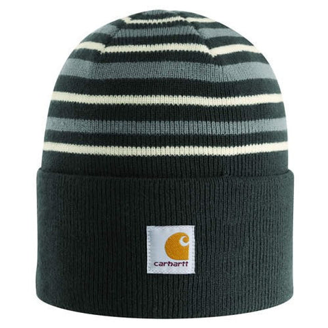 Carhartt A339 Striped Watch Hat Charcoal