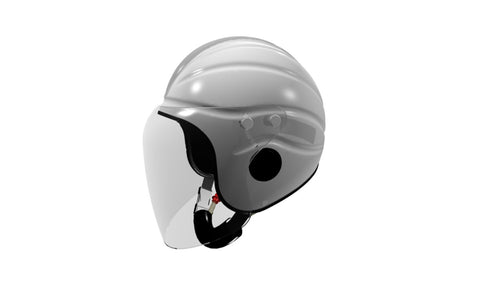 Gecko Open Face Helmet With Long Clear Visor