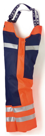 Helly Hansen 70472 Lillehammer Pvc Fr High Visibility Bib Orange / Navy Blue